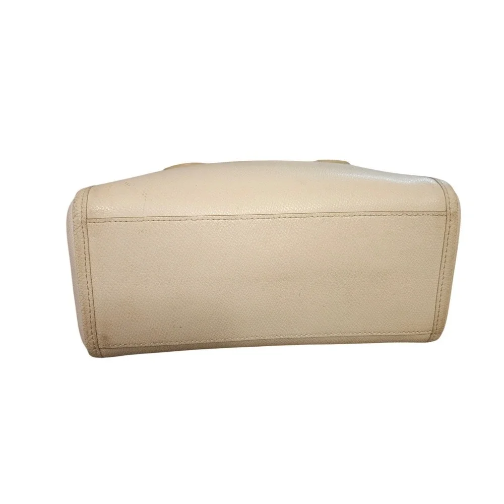 Coach Bennett Mini Satchel Cream Beige Crossgrain Leather Handbag F36624